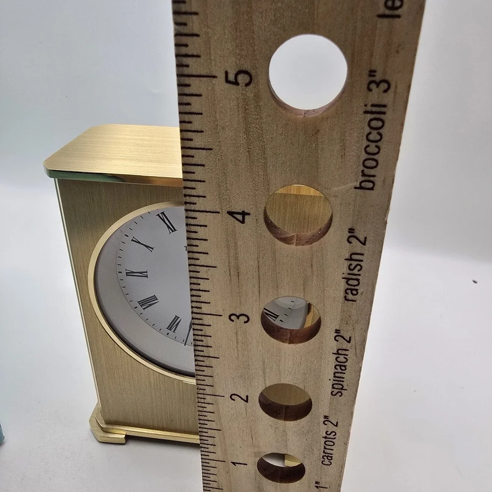 Vintage Tiffany & Co Brass Desktop Clock with Original Box